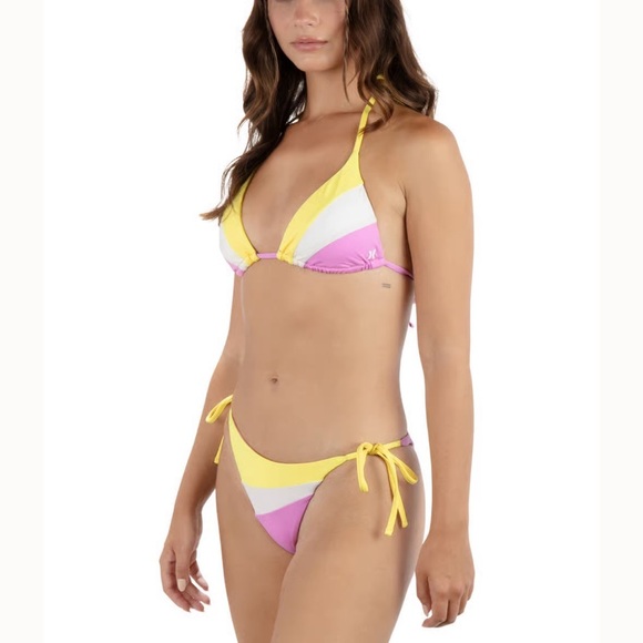 Hurley Summer Block Triangle Bikini Top Aster Mimosa NWT XL - Picture 5 of 5